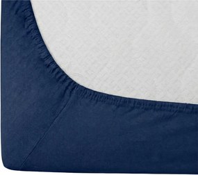 Cearsaf Jersey LUNA albastru inchis 160 x 200 cm, set 2 bucati