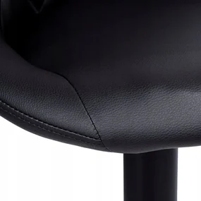 JAKS SCAUN DE BAR ECO-PIELE NEAGRĂ - CROM