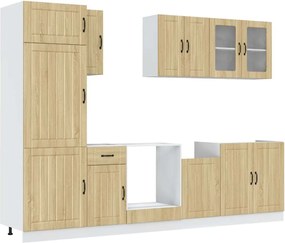 vidaXL Set dulap de bucătărie din 8 piese „Lucca” lemn stejar Sonoma