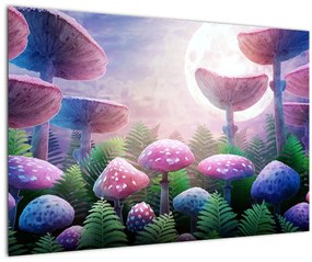 Tablou - Ciuperci sub lună plină (90x60 cm)