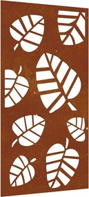 vidaXL Decorație perete de grădină 105x55 cm design frunze oțel Corten