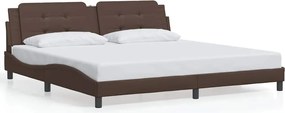 vidaXL Cadru de pat fără saltea, Zadar, maro, 200x200 cm, piele ecologică