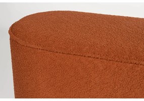 Bancă cărămizie cu tapițerie din țesătură bouclé Marcos – White Label