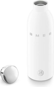 Sticla termos SMEG Clima 50's Style WBF01WH, 500 ml, Inchidere ermetica, Pereti dubli, Otel inoxidabil 18/8, Alb