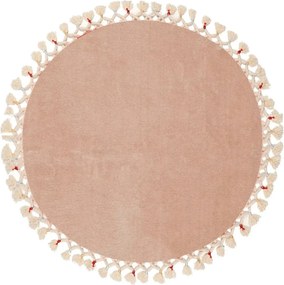 Covor 1286, 80x80 cm, forma rotunda, acril, crem