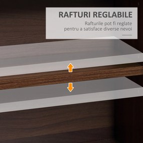 Biblioteca perete pentru camera,birou ,Sarcina 50kg,195x102x23.5cm,maro HOMCOM | Aosom Romania