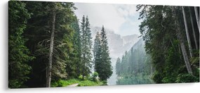 Tablou lacului în pădure (120x50 cm)