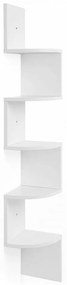 Raft pentru colt alb din PAL melaminat, 20x20x127,5 cm, Vasagle