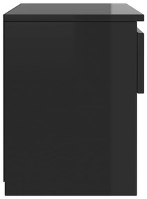 Noptiere, 2 buc., negru extralucios, 40x30x39 cm, PAL 2, negru foarte lucios
