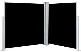 Copertina laterala dubla retractabila, negru, 170 x 600 cm Negru, 170 x 600 cm
