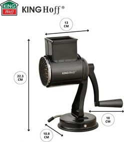 Kinghoff rabotat rotativ KH 1951, 5 atașamente detașabile, Oțel inoxidabil, Negru