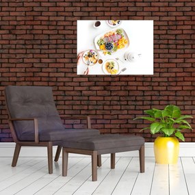 Tablou cu farfurie cu fructe pe masă (70x50 cm)