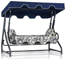 Balansoar de gradina cu 3 locuri Maramures, Albastru, 200 x 165 x 110 cm
