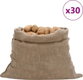 vidaXL Saci de iută, 30 buc., 100x110 cm, iută 100%, 220 g/m²