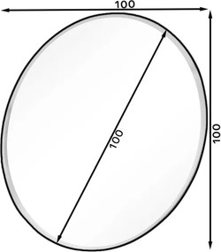 Oglindă Grace Round Mirror 100cm – Alb