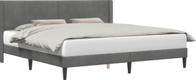 vidaXL Cadru de pat cu headboard Gri închis 180 x 200 cm Catifea