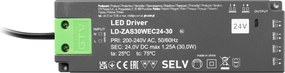 Transformator Easy Click GTV pentru bandă LED, 30W, 24V, IP20, 6 ieșiri Mini AMP, cablu 1,5 m 30 W, 24 V, 1.5 m, Plastic, Easy Click