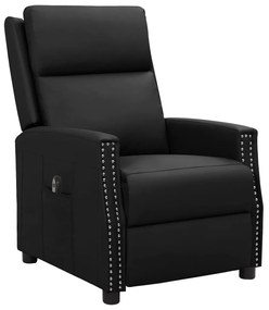 3098478 vidaXL Fotoliu rabatabil electric, negru, piele ecologică