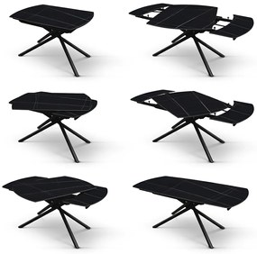 Masa ceramica extensibila Rotativa Noir 120 x 88 x h 76 cm
