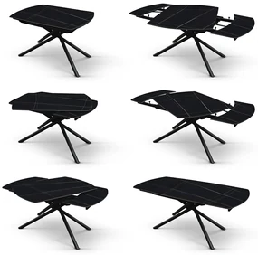 Masa ceramica extensibila Rotativa Noir 120 x 88 x h 76 cm