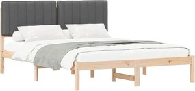 vidaXL Cadru de pat cu tăblie tapițată Gri închis 150 x 200 cm