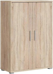 Dulap OFFICE, stejar sonoma, PAL laminat, cu 2 usi, 80x35x114 cm