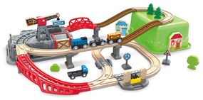 Jucarie din lemn - Set tren constructii (50 piese)