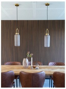 Lustră aurie cu abajur din sticlă ø 13 cm Luton – House Nordic