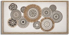 Tablou decorativ maro din lemn de Pin si panza, 70x2,8x35 cm, Marcy-A Mauro Ferretti