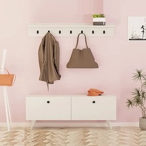 Cuier Russel pentru hol, culoare alb 113 cm