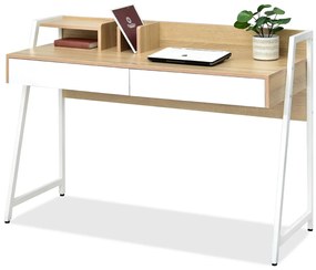 Masă PC Richiel (stejar + alb). Promo -16%. 1109842