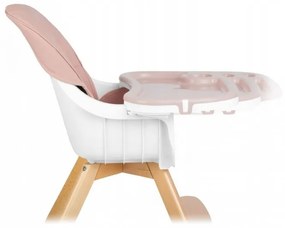 Scaun de masa 3 in 1, cu picioare din lemn, 63 x 58 x 90 cm, Ricokids Lilo 700203 - Roz