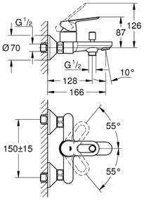 GROHE BAULOOP 23603000 - baterie pentru cadă DN 15, crom lucios