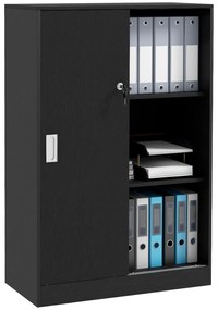 HOMCOM Dulap de Birou 3 Rafturi cu Încuietoare și 2 Chei de Securitate 80x40x120 cm Negru | Aosom Romania