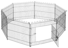 Tarc tip plasa pentru animale PawHut, 8 bucati 61x61cm, negru | AOSOM RO