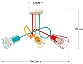 Lustră aplicată pentru copii OXFORD 3xE27/15W/230V