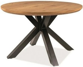 Masa rotunda sufragerie RITMO, stejar/negru, 120x120x78 cm