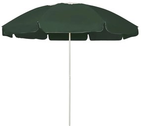 Umbrela de plaja, verde, 240 cm Verde si alb, 240 cm