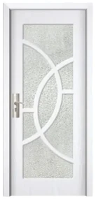 Usa Interior din MDF Novo Doors ND309, Cadru din Lemn Masiv, Geam Sablat, KIT COMPLET, Toc , Manere si balamale incluse (Culoare: Crem, Dimensiune: