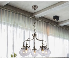Lustră pe lanț BALLET 5xE27/40W/230V crom mat