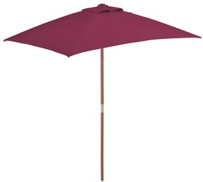 Umbrela de soare de exterior, stalp lemn, 150x200 cm rosu bordo Rosu bordo
