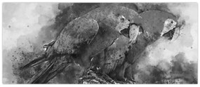 Tablou - Acuarelă papagali (120x50 cm)