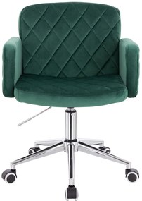 HR802K Scaun Verde din Catifea cu Bază Cromata