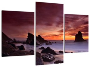Tablou cu apus de soare pe mal (90x60 cm)