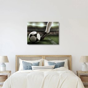 Tablou pe sticlă - Minge de fotbal (70x50 cm)
