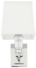 Aplica de perete moderna LUX, finisaj nickel cu abajur alb, Lexington Single 108634 HZ