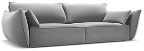 Canapea gri deschis cu tapițerie din catifea 208 cm Vanda – Mazzini Sofas