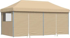 vidaXL Cort pliabil pentru petreceri cu 4 pereți laterali, bej