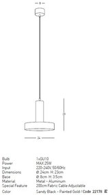 Pendul design modern Cinue natur, negru
