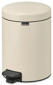 Cos de gunoi cu pedala Brabantia NewIcon 1005527, 5 L, Inchidere lina, Baza antiderapanta, Bej